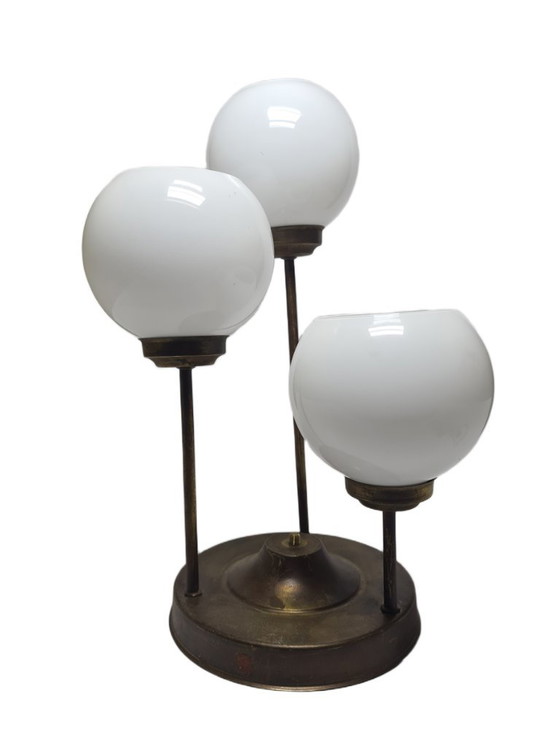 Lampadario in stile Art Déco, Polonia, anni '60 – Glass, Metal (photo 6 of 12)