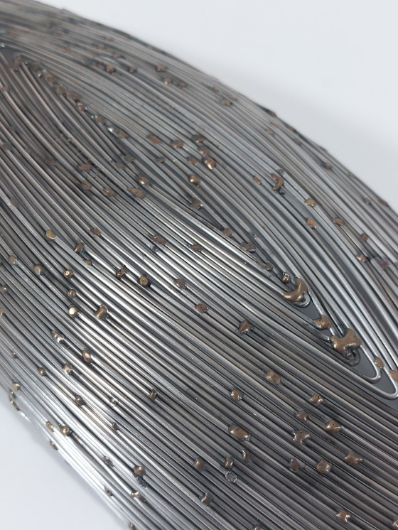 Image 1 of Cesto di frutta vintage fatto a mano di metà secolo, fruttiera, filo metallico