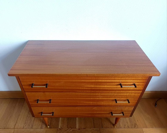 1950s mid-century vintage splayed leg chest of drawers – Wood (photo 7 of 22)