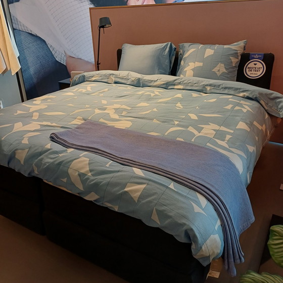 Image 1 of Ressort boxspring Auping Original aspect cuir marine