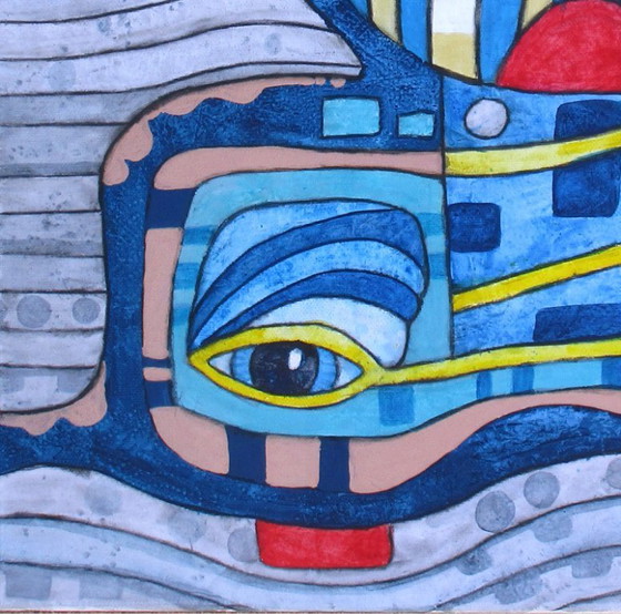 Image 1 of Mooi schilderij in de stijl van Hundertwasser