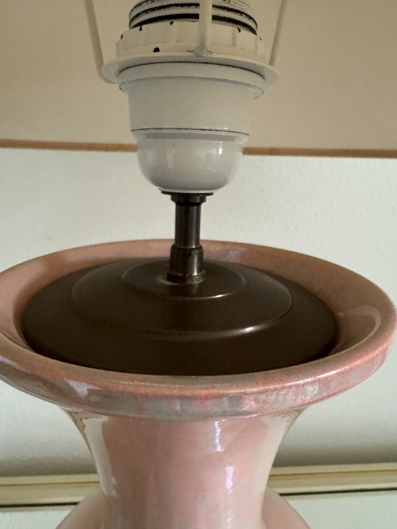 Image 1 of Charolles Irisée Roze Aardewerk Lamp jaren 80