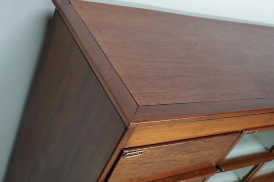 Image 1 of Meuble de mercerie vintage hollandais en chêne/acajou, années 1930