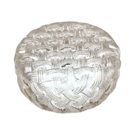 Round glass ceiling lamp, Eickmeier Leuchten, Germany 1970s.