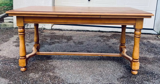 Image 1 of Large solid wood farmhouse table