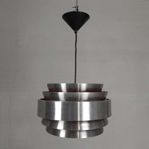 Vintage Aluminium Pendelleuchte Lakro Amstelveen, 1960er Jahre
