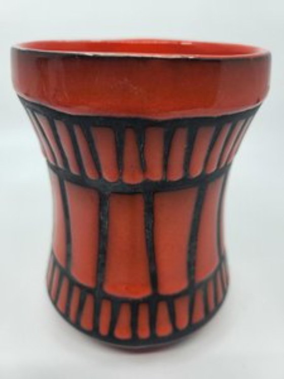 Image 1 of Taza Roger Capron Cerámica roja Vallauris Francia 1950