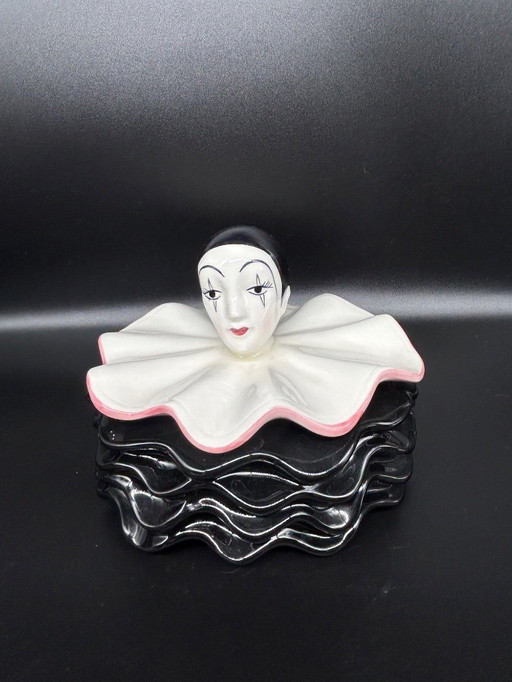 Scatola in terracotta Pierrot, anni '80