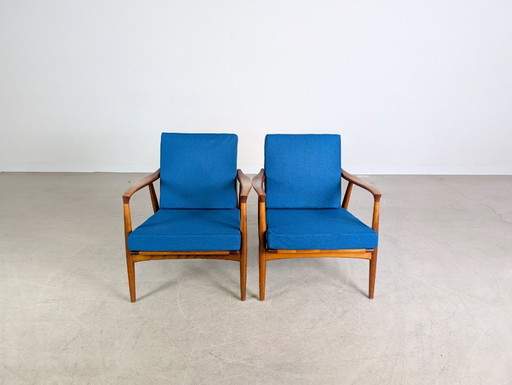 2 sillones originales de mediados de siglo, de teca, estilo vintage.