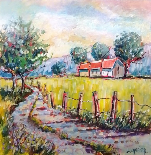 Joel LHOPITAL - Landscape of Hauts-de-France - Artist's Painting