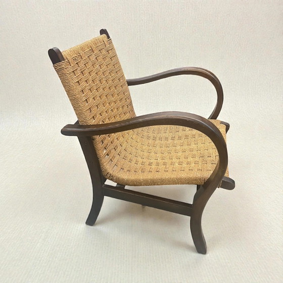 Zeldzaam! 1 van 2 identieke Erich Dieckmann originele Bauhaus fauteuil, circa 1925, gemaakt in Duitsland. (photo 3 of 10)