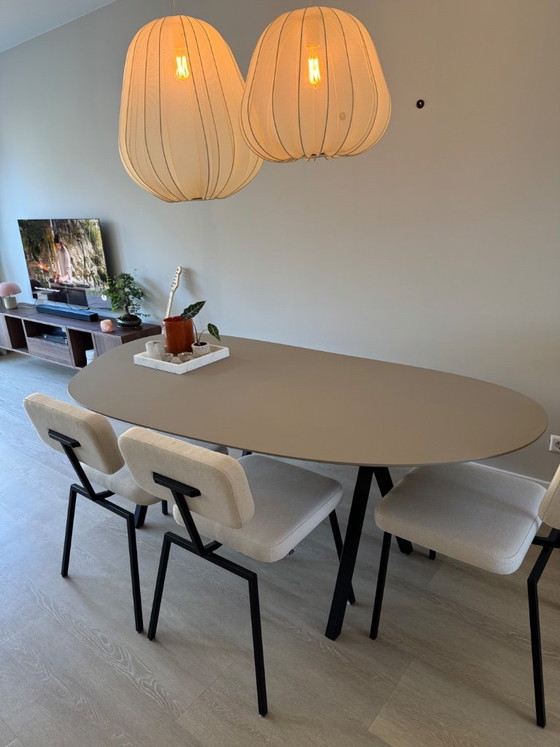 Studio Henk Slim X-Type Dining Table with Bench and Chairs – Dining set, Metal (photo 4 of 8)