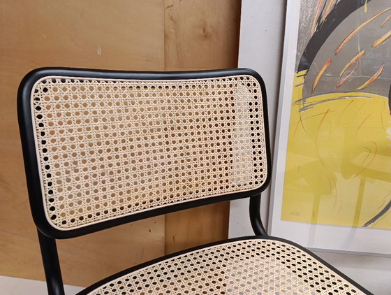 Image 1 of ALIVARMVSEVM 104. SET of 2 CESCA B32 Chairs (NEW) in Black Frame Limited Edition 