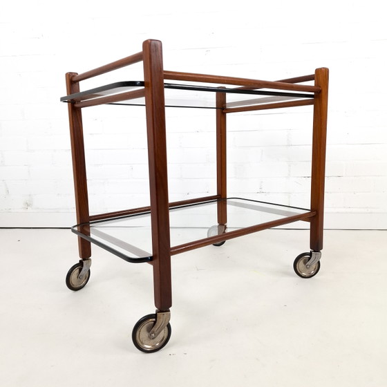 Image 1 of Carrello da tè vintage Coja in teak e vetro, anni '50/'60