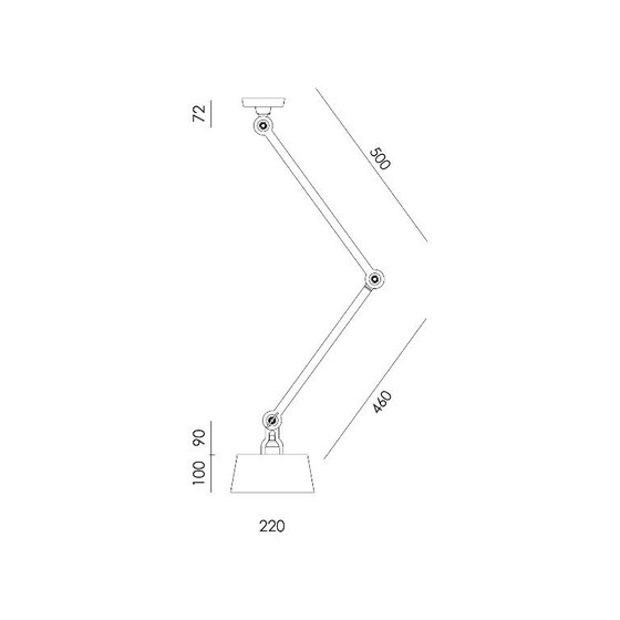 Image 1 of 2x Tonone Bolt ceiling 2arm upperfit smokey black