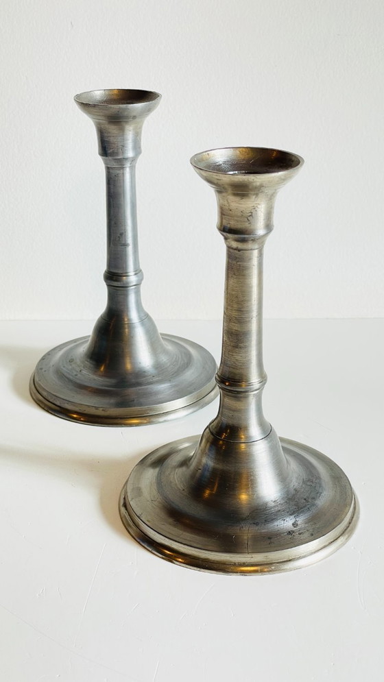 Image 1 of Vintage Silver Metal Candlesticks