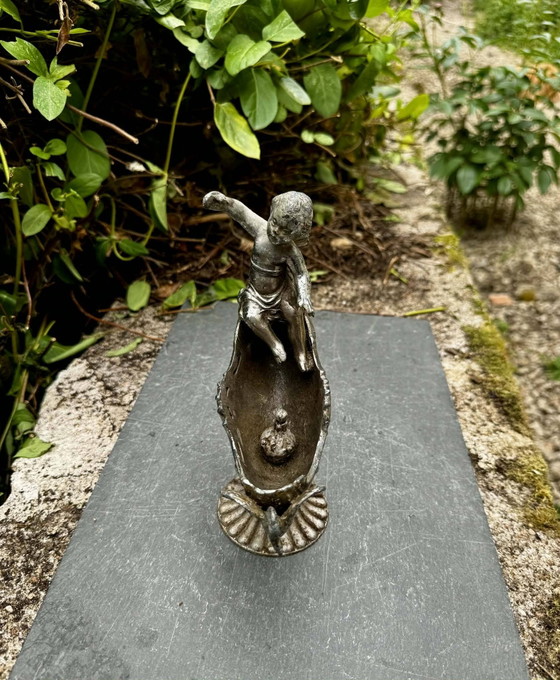 Fontana uccello argentata Art Nouveau – Vasi per piante (photo 8 of 9)