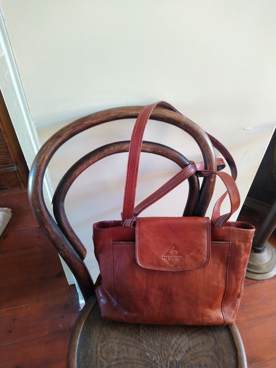 Image 1 of Vintage Leather Ladies Handbag Brand Il Cigno