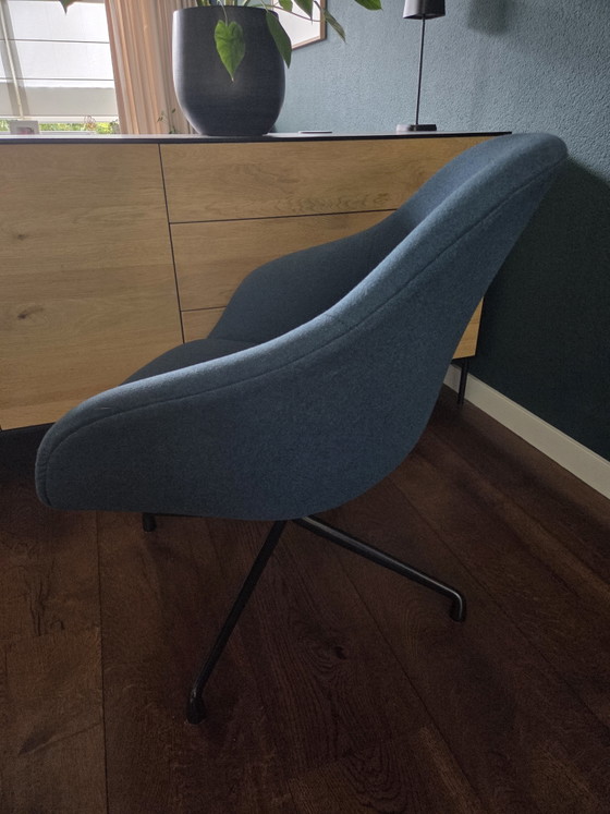 HAY Armchair All About Lounge AAL81 - Chair Petrol Blue With Swivel Base AAL 81 – Textile (photo 5 of 12)