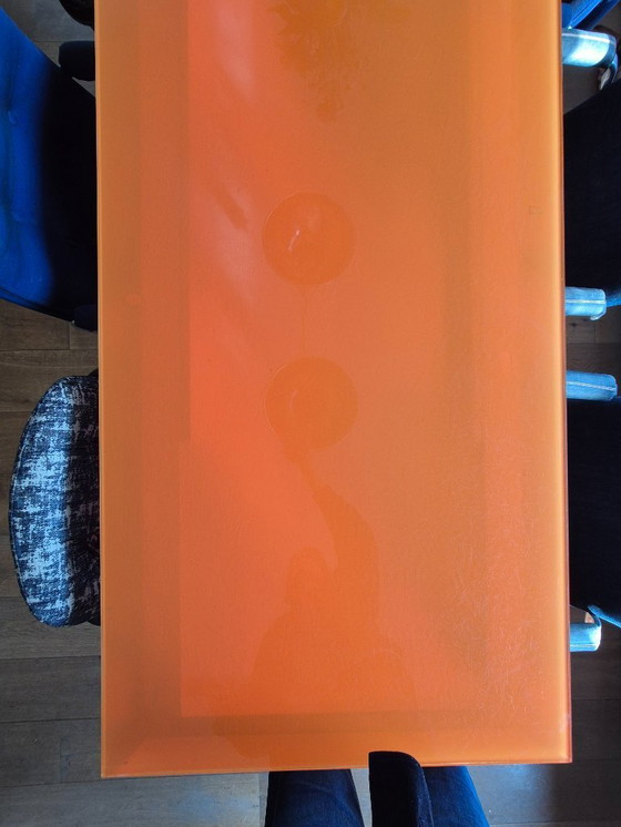 Image 1 of Prado Ciacci extendable table orange/white