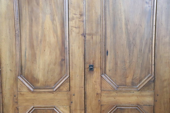 Image 1 of Solid Poplar Wood Antique Wardrobe, Italy Mid 19th Century