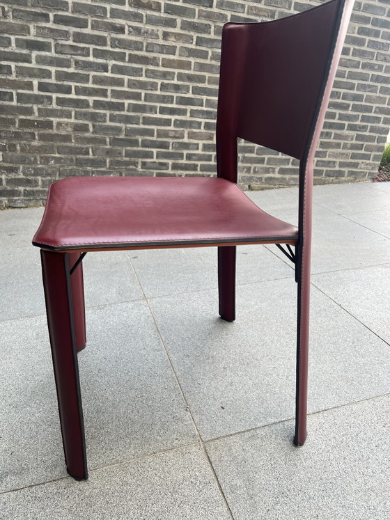 6x Esszimmerstuhl Fasem S92 Bordeaux – Esszimmerstühle, Leather, Metal (photo 5 of 6)