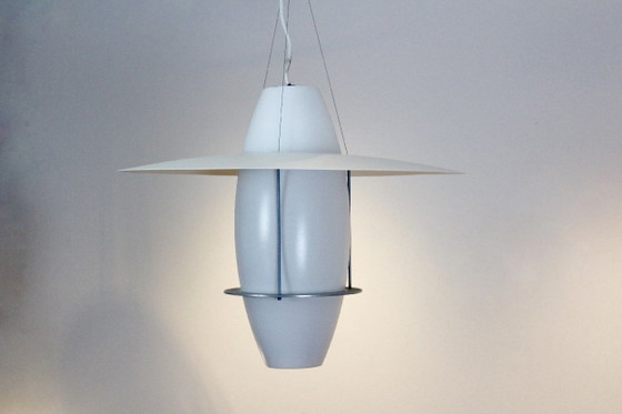 Suspension iconique Sonatra Fagerhult par Jan Wickelgren, Aluminium, polished steel, Blanc, Scandinavian (photo 6 sur 10)