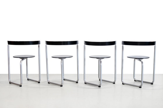Sculptural Erik Magnussen Parken chairs for Paustian, 1980's – Magnussen (Erik), Dining chairs, polished steel (photo 4 of 7)