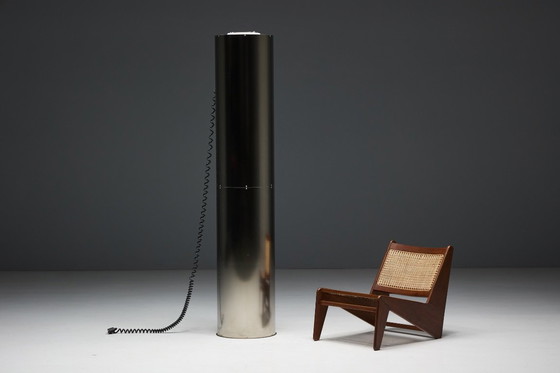 Image 1 of Monumental Stainless-Steel Uplighters by Targetti, Italy, 1970s