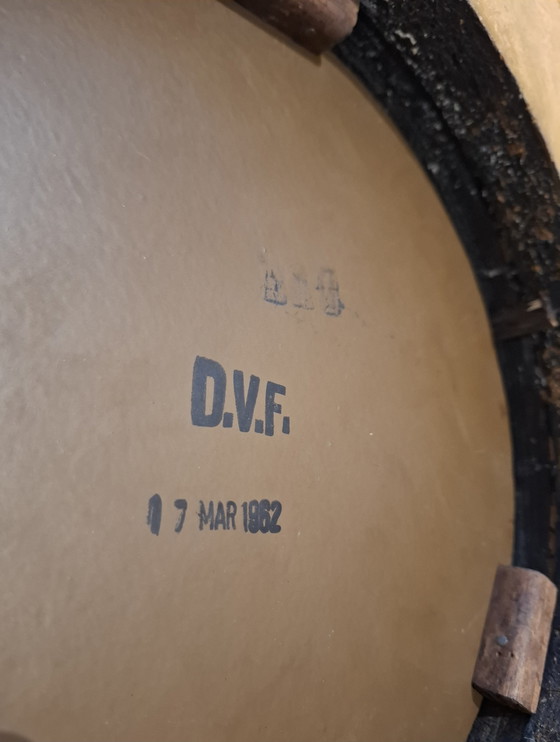 Image 1 of Miroir soleil en bois de 85cm XXL de 1962 estampé convexe 