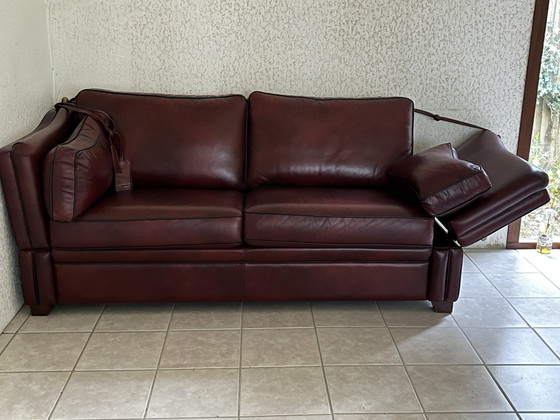 Divano Castello in Pelle (Rosso Bordeaux) – Divani 3 posti (photo 2 of 7)