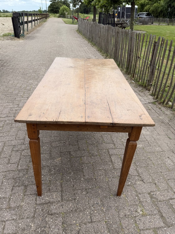 Image 1 of Antieke franse boerderijtafel van teakhout