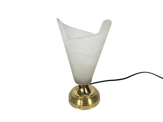 Image 1 of Goblet lamp - table lamp - brass - alabaster - 90s - design