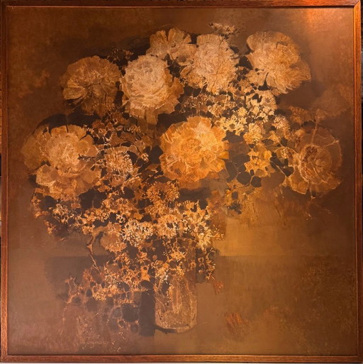 Gran cuadro floral de Ab Jongmans, 1978.
