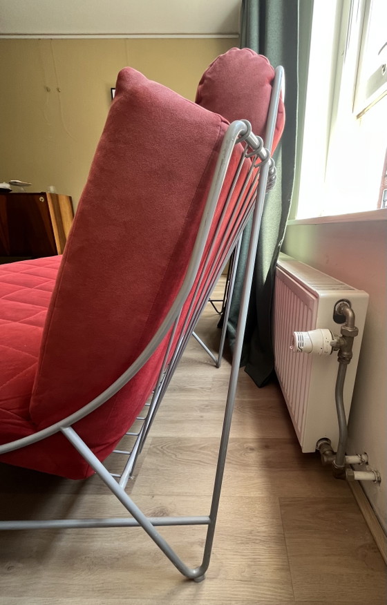 Leolux Volare Red - Free Pickup / Shipment Not Possible – 2 seaters, Textile, Metal (photo 3 of 5)