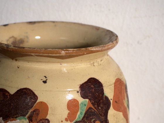 Antike volkstümliche glasierte Keramikvase – Mitteleuropa, ca. 1930 – Vasen, Rustic (photo 14 of 40)