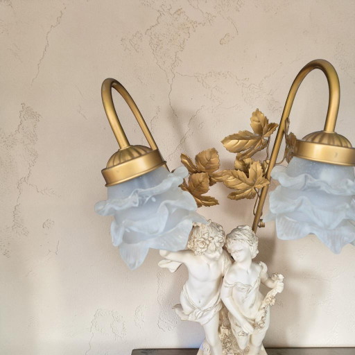 Vintage-Tischlampe – tafellampen, Ceramic, Glass (photo 2 of 8)