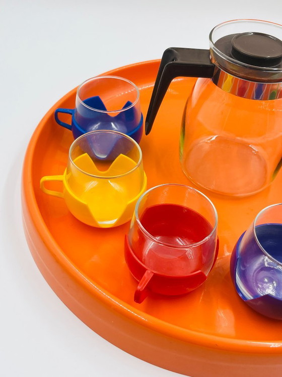 Multicolor Space Age Coffee Service, Table accessories, Glass, Plastic, Orange, Pop Art (photo 3 of 13)