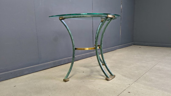 Image 1 of Vintage brass and metal console, 1970s - France