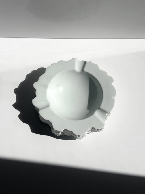 Cendrier vintage en porcelaine, porcelaine biscuit blanche, design brutaliste, années 1970 – schalen (photo 2 of 5)