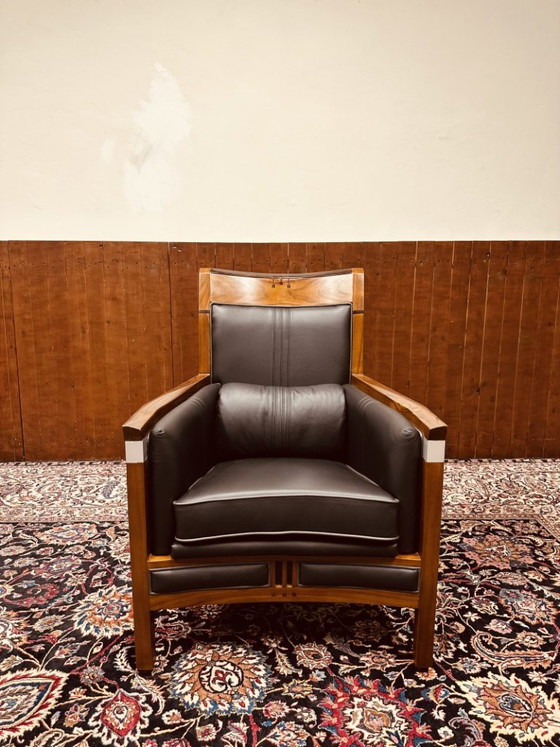 3x Schuitema Art Deco High Black Armchair – Leather, Metal (photo 5 of 18)