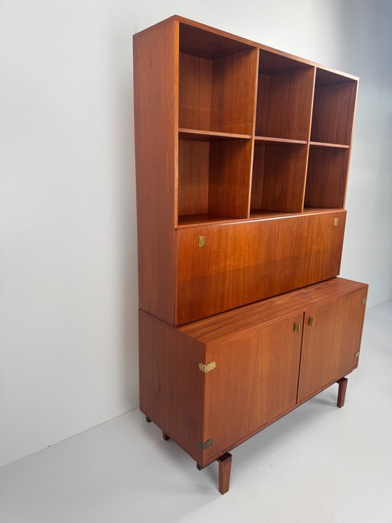 Libreria Scrivania in Teak, Peter Løvig Nielsen, Danimarca, c. anni '60, Hedensted Møbelfabrik, Librerie (foto 8 di 15)