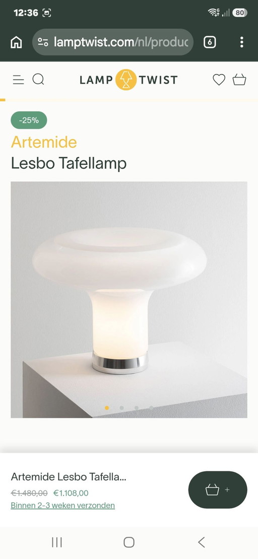 Artemide tafellamp type Lesbo