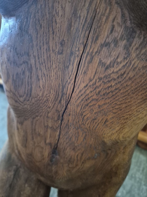 Sculpture de nu Mid-Century, Torse féminin, Bois massif, 98 cm (photo 5 of 6)