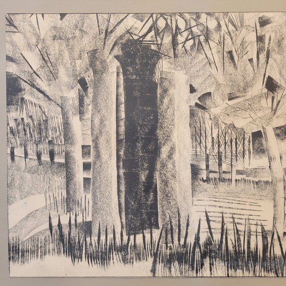 Image 1 of Dibujo A Carboncillo Sobre Papel “Bosque”, Joan Granados Llimona, 1977- España