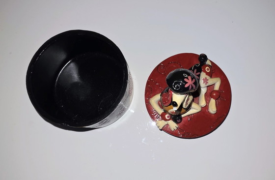 Ceramic dog on jewelry/trinket box, 80s, Decorative Objects, Black (photo 8 of 13)