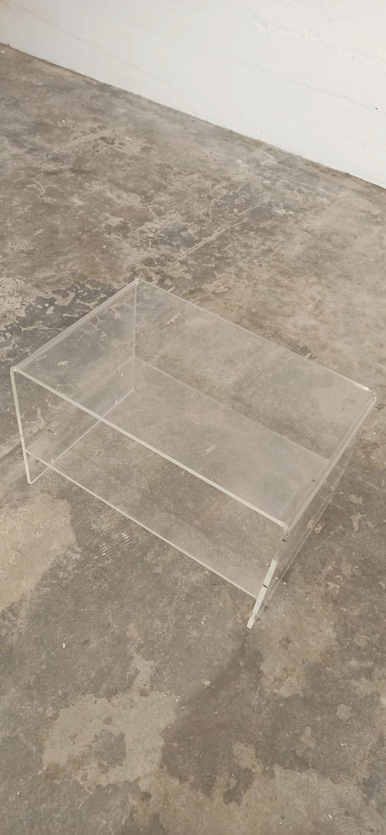 Image 1 of Vintage Space Age Plexiglas LP table side table 