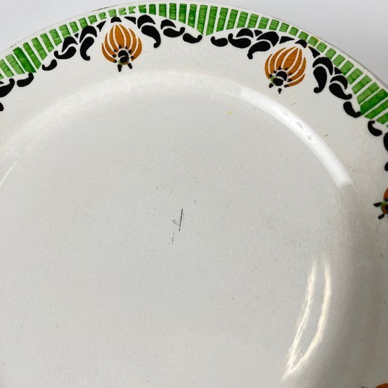 Image 1 of Set of 6  Sarreguemines "Maroussia" dinner plates, early 20th century