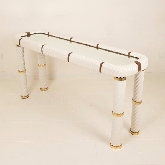 Image 1 of Console en porcelaine et laiton de Tommaso Barbi, 1970