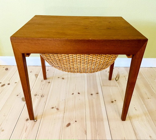 MESA DE COSER DANESA VINTAGE DE TECA de SEVERIN HANSEN para HASLEV FURNITURE 1960